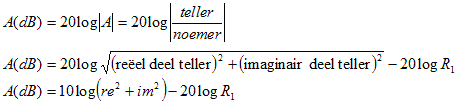 db versterking frequenties grafiek