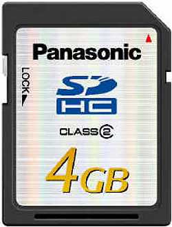 Panasonic SDHC cards