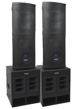 Mackie verhuur speakers SR1232 SW1801